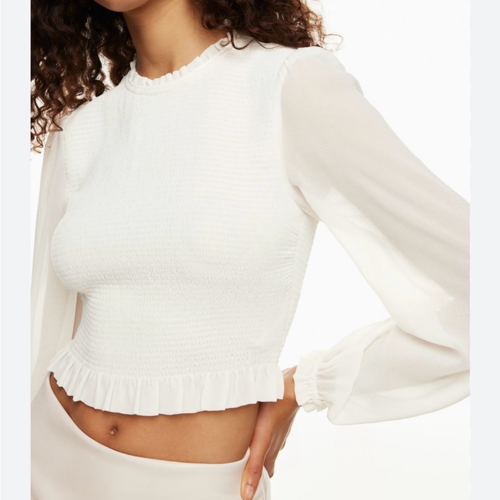 Aritzia Wilfred Women’s White Blouse Long sleeve